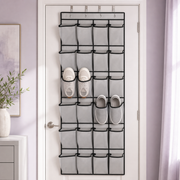 Premium gray 24-pocket organizer in a soft lavender home
