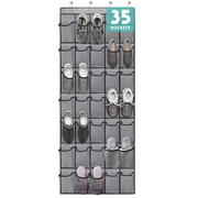 Gray 35-pocket over-the-door organizer