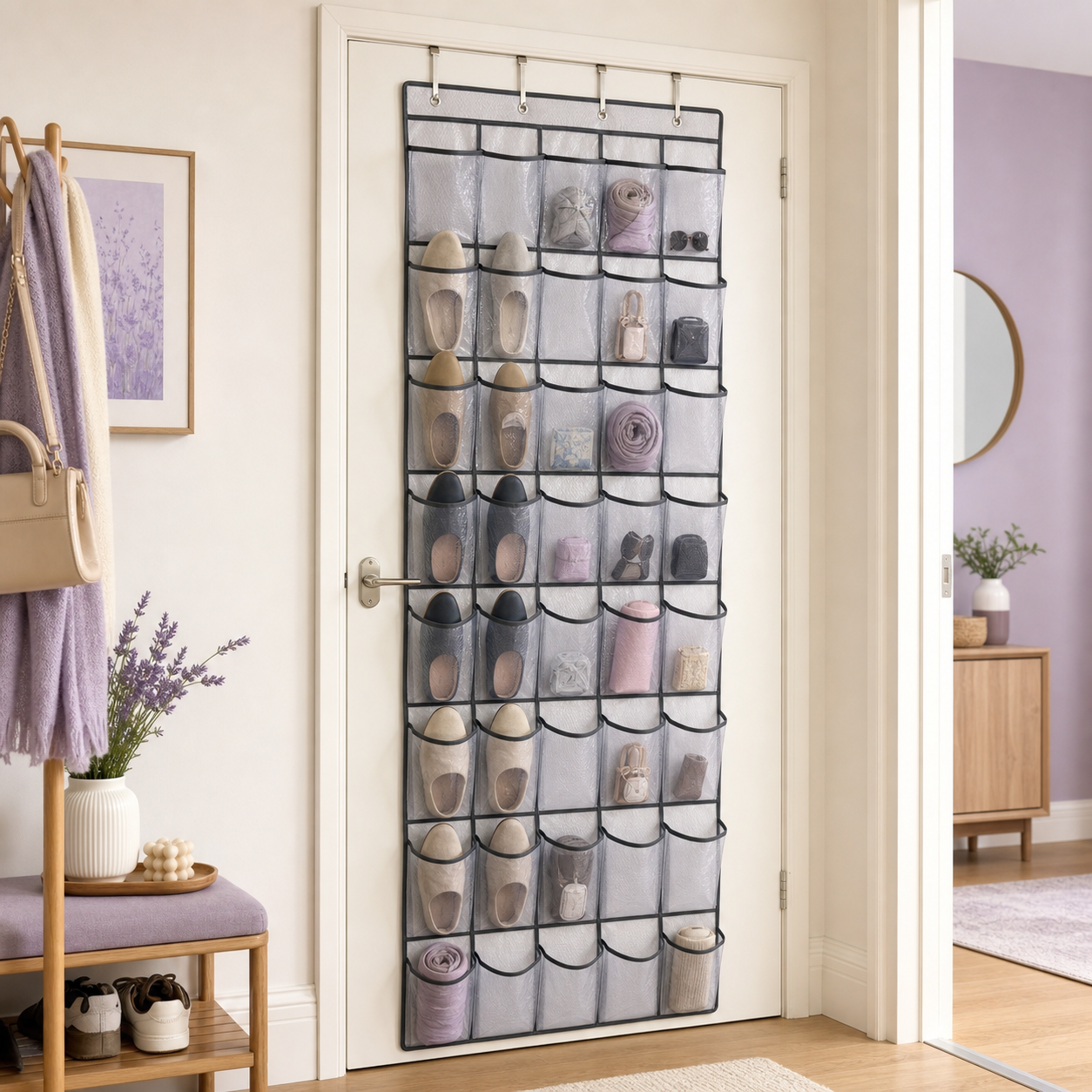 Mirthly 35-Pocket Over-the-Door Shoe Organizer