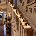 Light-up snowy penguin stair garland — product view 12