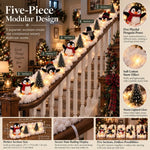 Light-up snowy penguin stair garland — product view 14