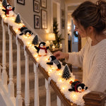 Light-up snowy penguin stair garland — product view 18