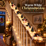 Light-up snowy penguin stair garland — product view 2