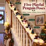 Light-up snowy penguin stair garland — product view 3