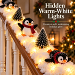 Light-up snowy penguin stair garland — product view 5