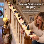 Light-up snowy penguin stair garland — product view 6