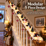 Light-up snowy penguin stair garland — product view 7