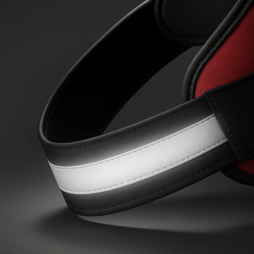Close-up of the reflective chest strap