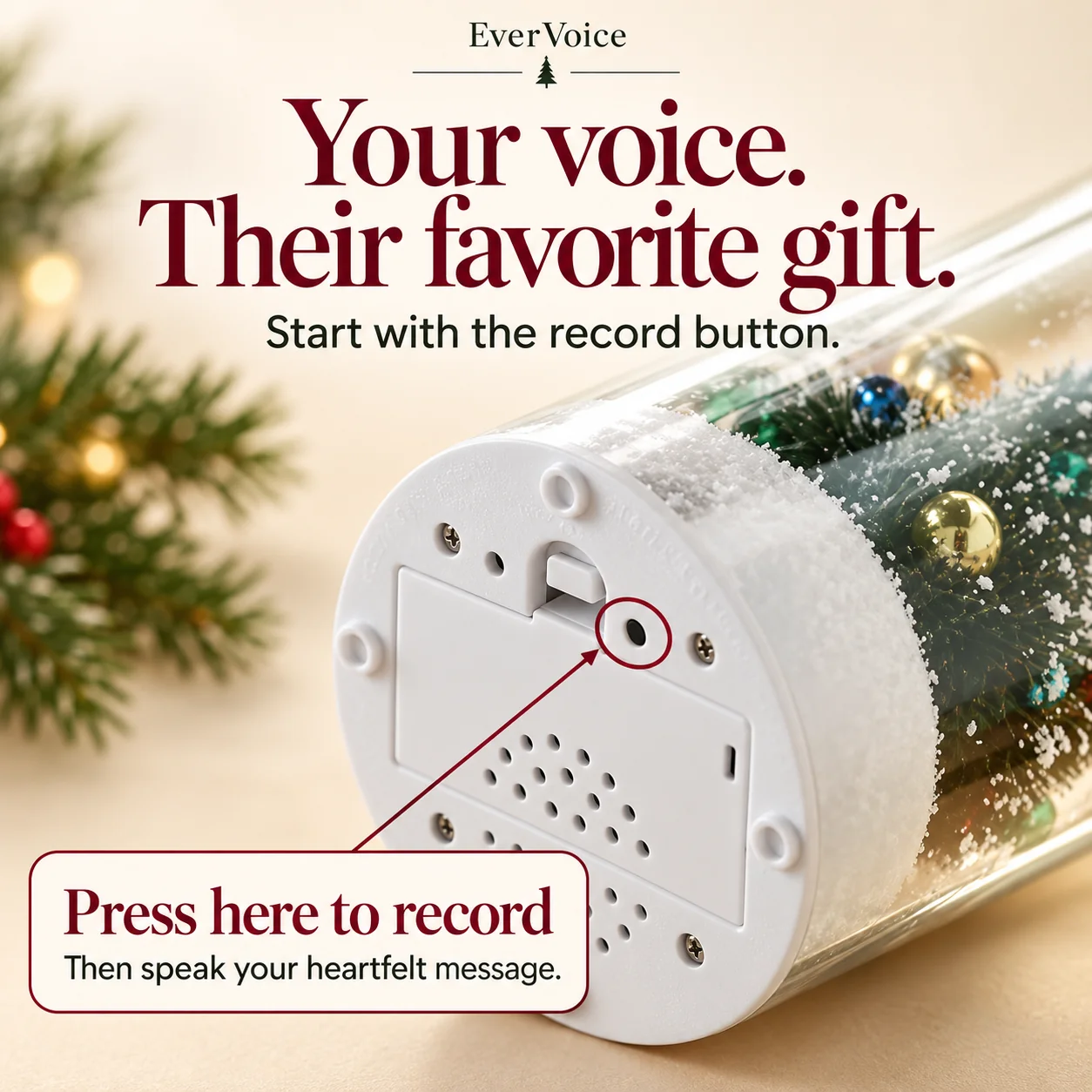 EverVoice record button and message recording guide