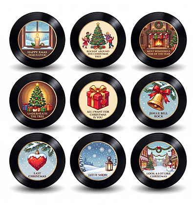 Nine included JingleBox Christmas music discs